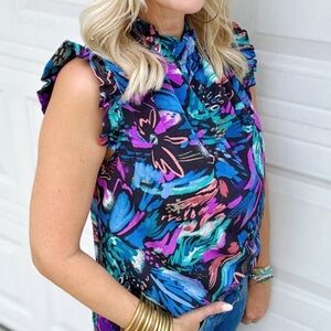 2 Hearts Floral Print Women's Blouse